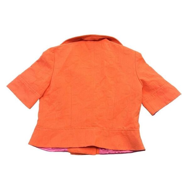 FLORES & FLORES Neon Orange Textured Blazer Size 12 - Picture 2 of 6